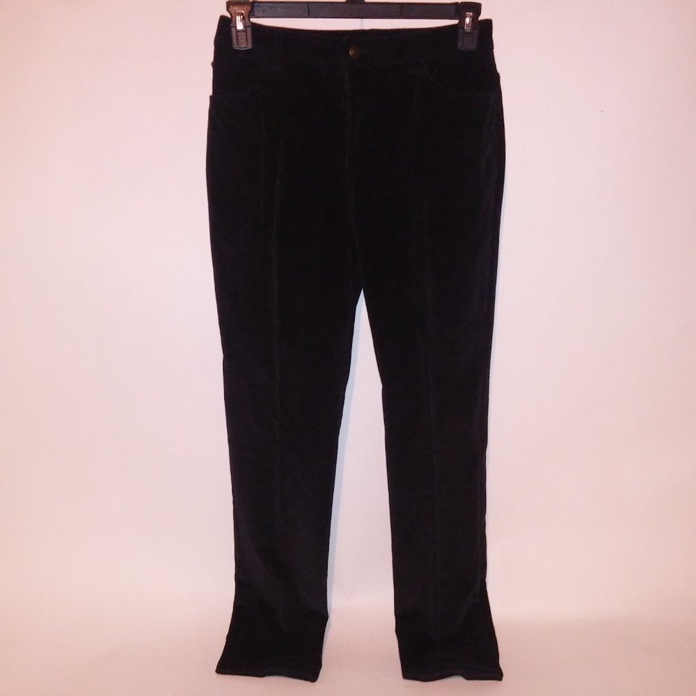 St Johns Bay Womens Pants Size 8 Solid Black Corduroy Stretch Skinny‎ Waist 28" - Picture 5 of 14